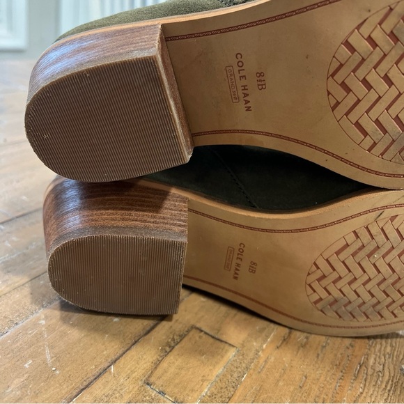 Cole Haan Gracy Grandpro Ankle Boots Green Suede Zipper Booties Women’s 8.5 - Picture 8 of 9